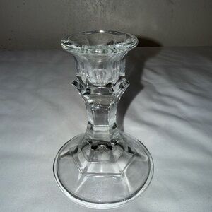 Chic Clear Glass Crystal Candle Holder